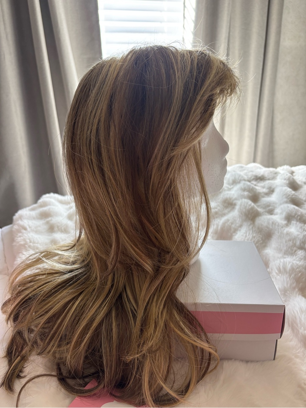 Honey Blonde Layered Long Wig with Natural Waves
